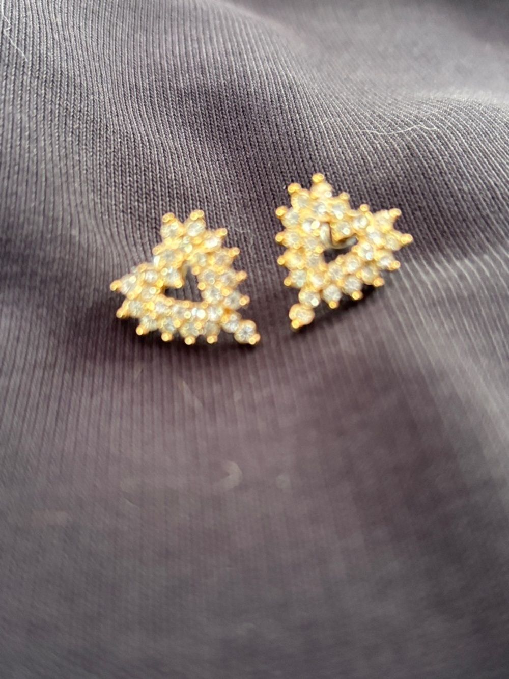 Gold Tone Crystal Heart Stud Earrings - Women Jewelry